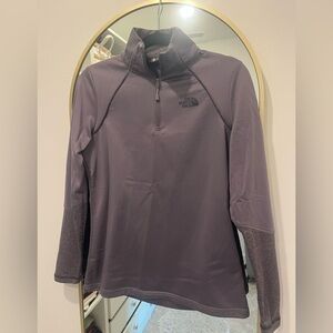 North Face Purple-Gray quarter-zip fleece, size S